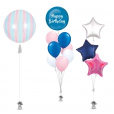 Blue and Pink Birthday Balloon 