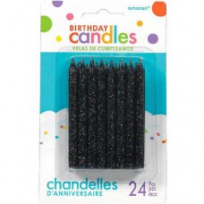 Black Spiral Glitter Candles 