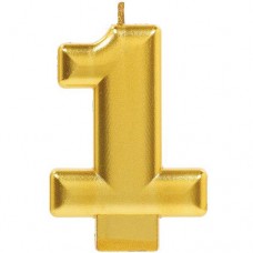 Numeral #1 Gold Candle