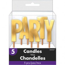 PARTY Gold Metallic Candle Pick