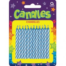 Blue Candy Stripe Candles