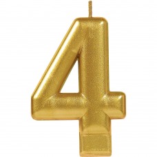Numeral #4 Gold Candle