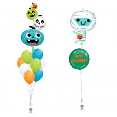 Pumpkin Stack and Mummy Balloon Bouquets