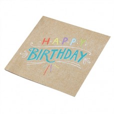 Happy Birthday Kraft-Paper Napkins