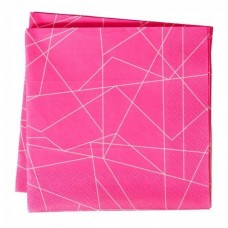 Neon Pink Geometric Napkins